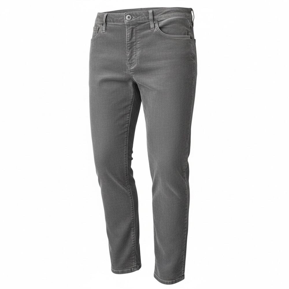 AG Adriano Goldschmied Women's Stevie Ankle Straight Leg Gray Corduroy Pants- 31